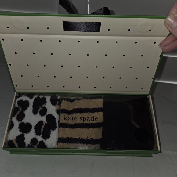 Kate Spade Leopard and Stripe Sock Trio - Picture 1 of 6